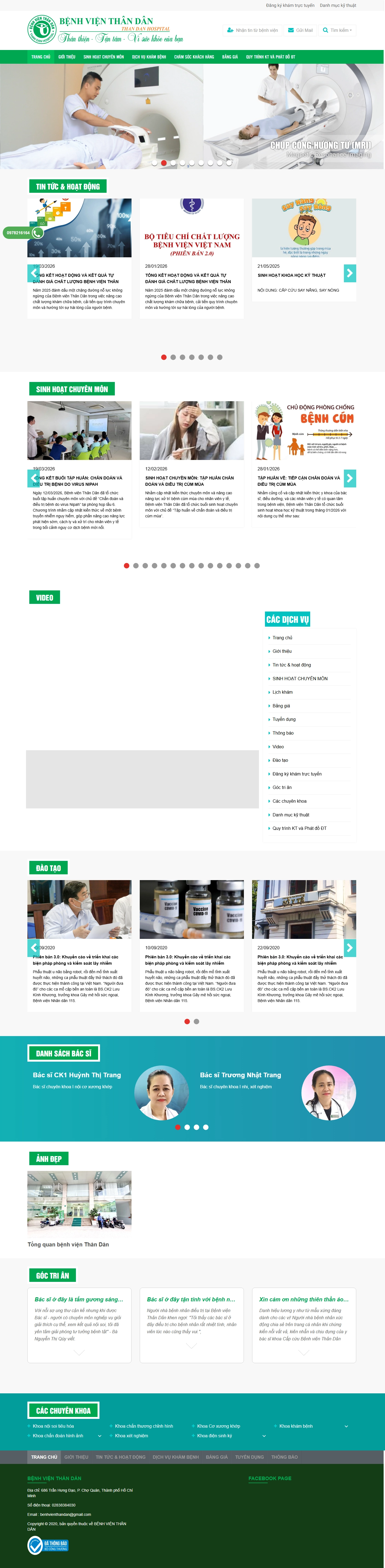 Giao diện desktop Thiết Kế Website Dịch Vụ Y Tế Bệnh Viện Thân Dân: Giải Pháp Khám Chữa Bệnh Tiện Lợi