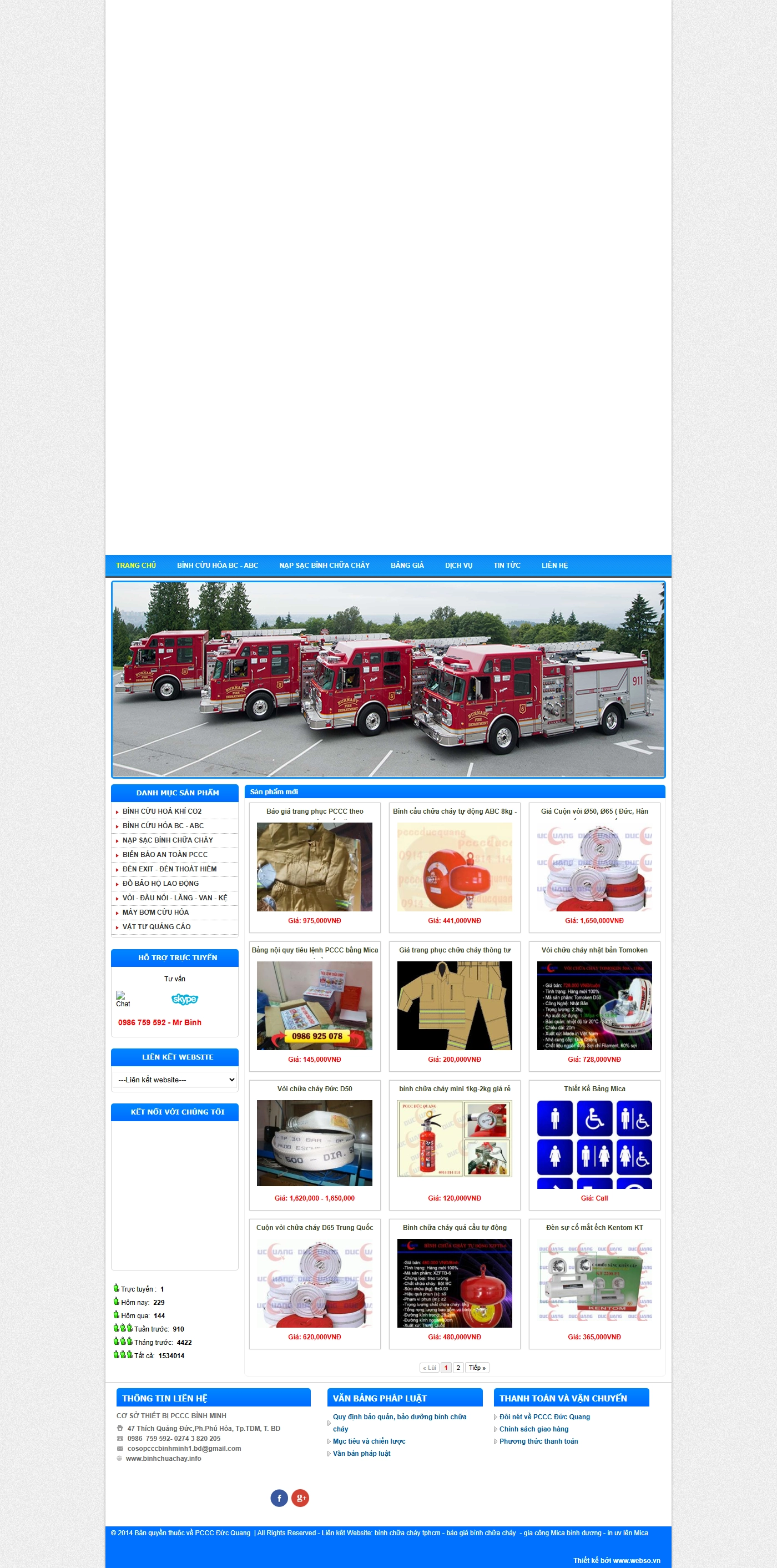Giao diện desktop Thiết Kế Website Thiết Bị PCCC Bình Minh: Giải Pháp An Toàn Cho Mọi Gia Đình