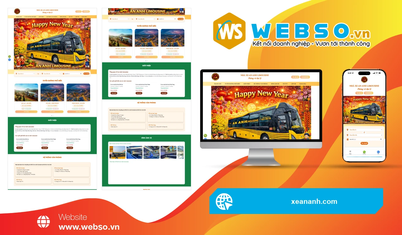 Thiết Kế Website Vận Tải Nhà Xe An Anh: Trải Nghiệm Đặt Vé Xe Limousine Tuyệt Vời