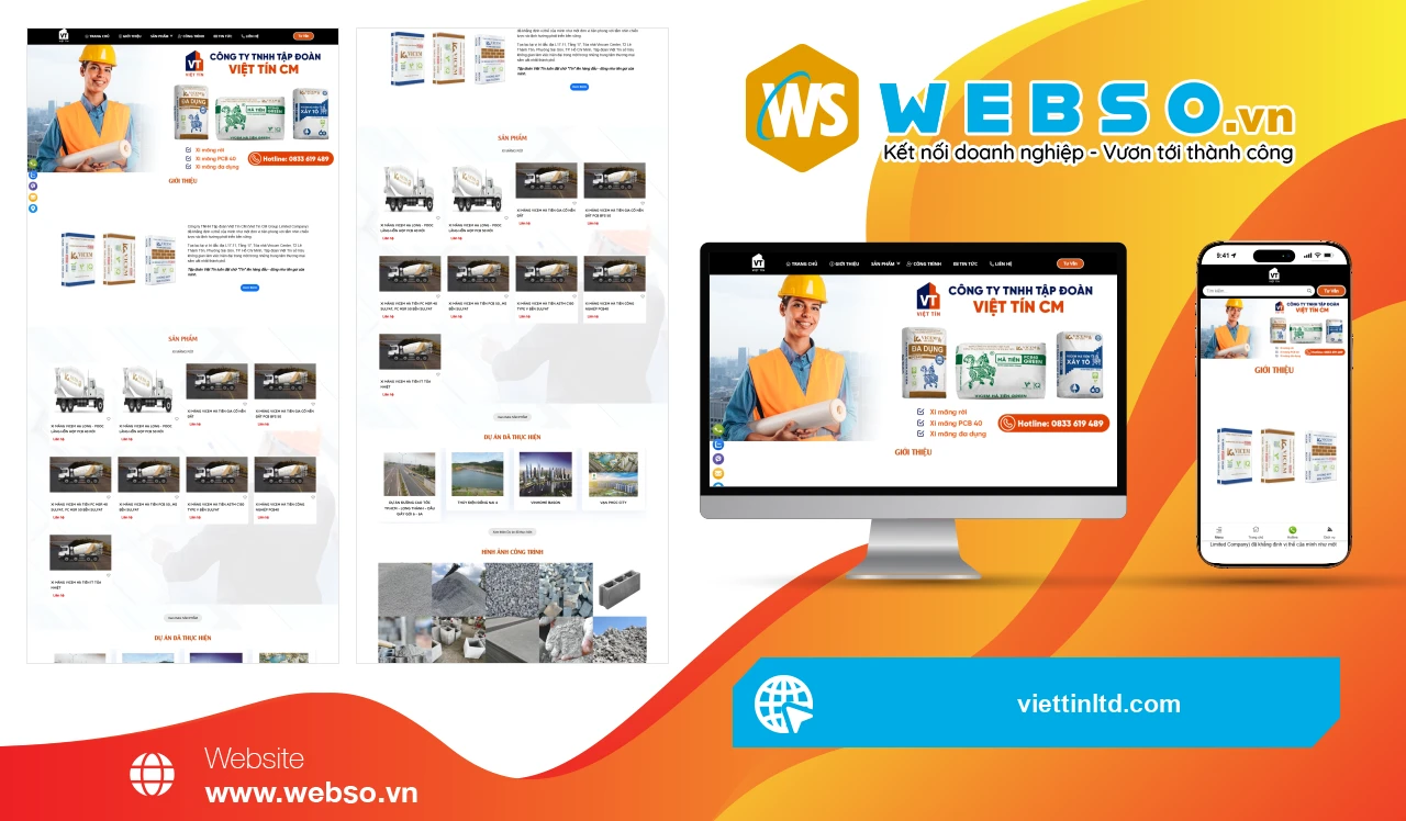 Thiết Kế Website Ngành Xi Măng Tập Đoàn Việt Tín: Khẳng Định Vị Thế Bền Vững