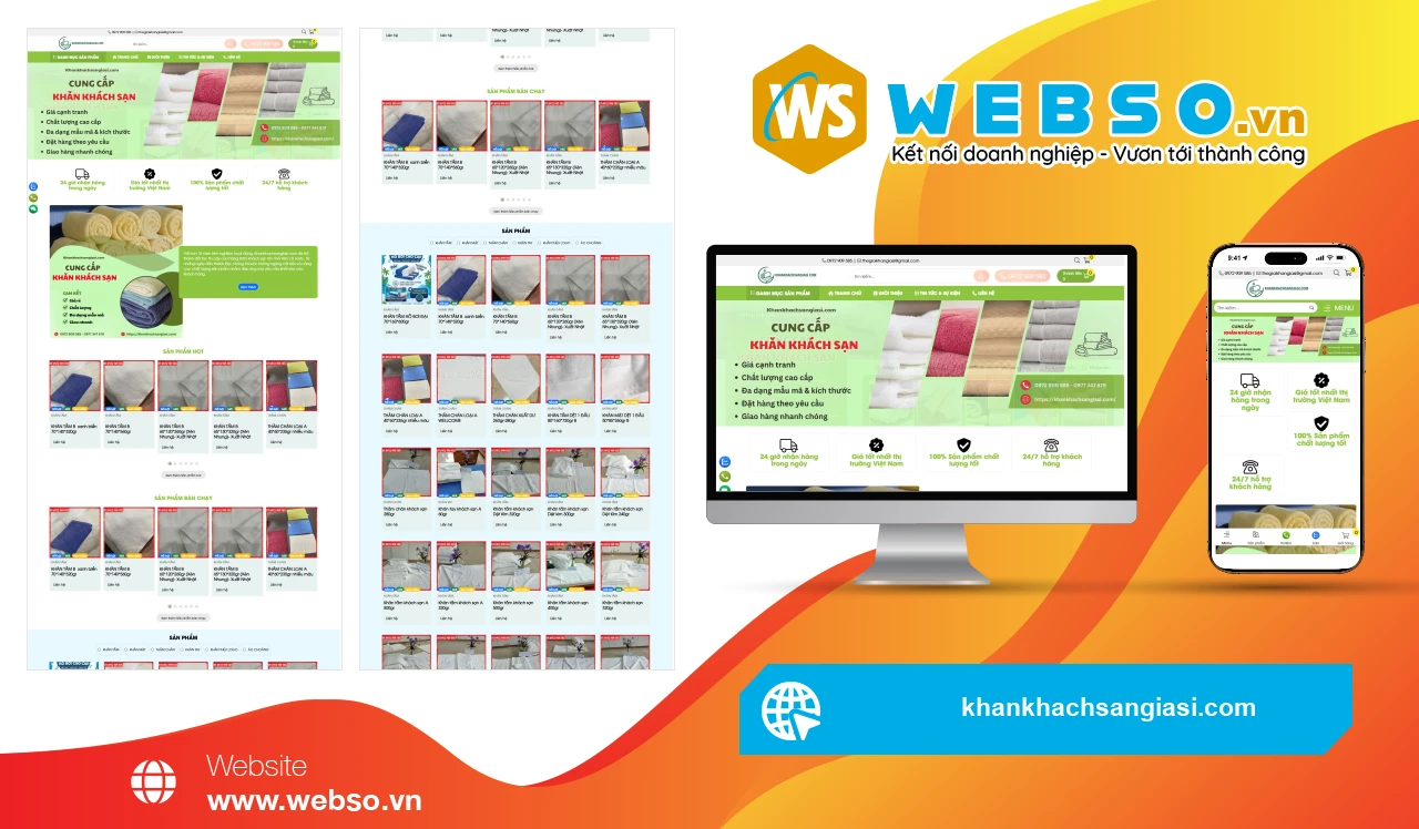 Thiết Kế Website Cung Cấp Khăn Khách Sạn Khankhachsangiasi.com: Nền Tảng Mua Sắm Tiện Lợi Cho Khách Sạn