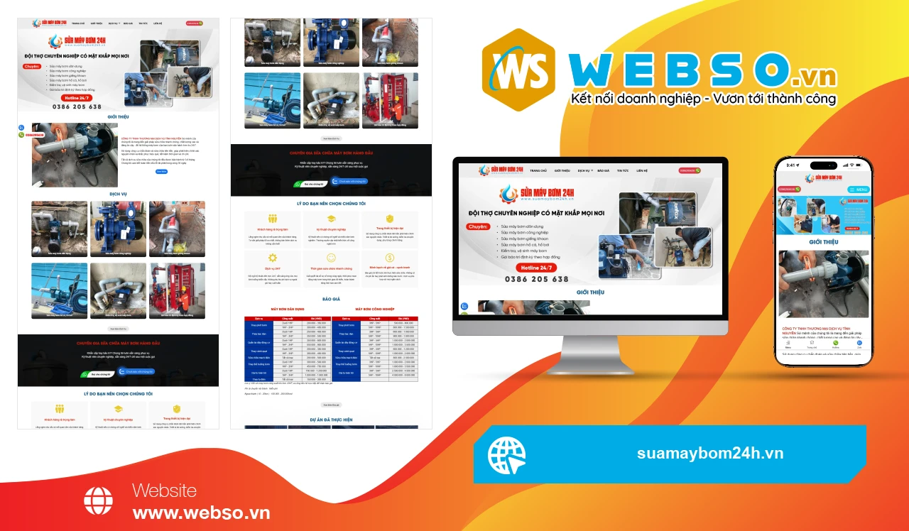 Thiết Kế Website Dịch Vụ Sửa Máy Bơm Suamaybom24h: Giải Pháp Tiện Ích Cho Khách Hàng