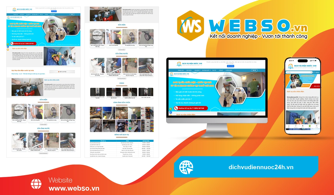 Thiết Kế Website Dịch Vụ Điện Nước Dịch Vụ Điện Nước 24h: Giải Pháp Tiện Nghi Cho Gia Đình Bạn.