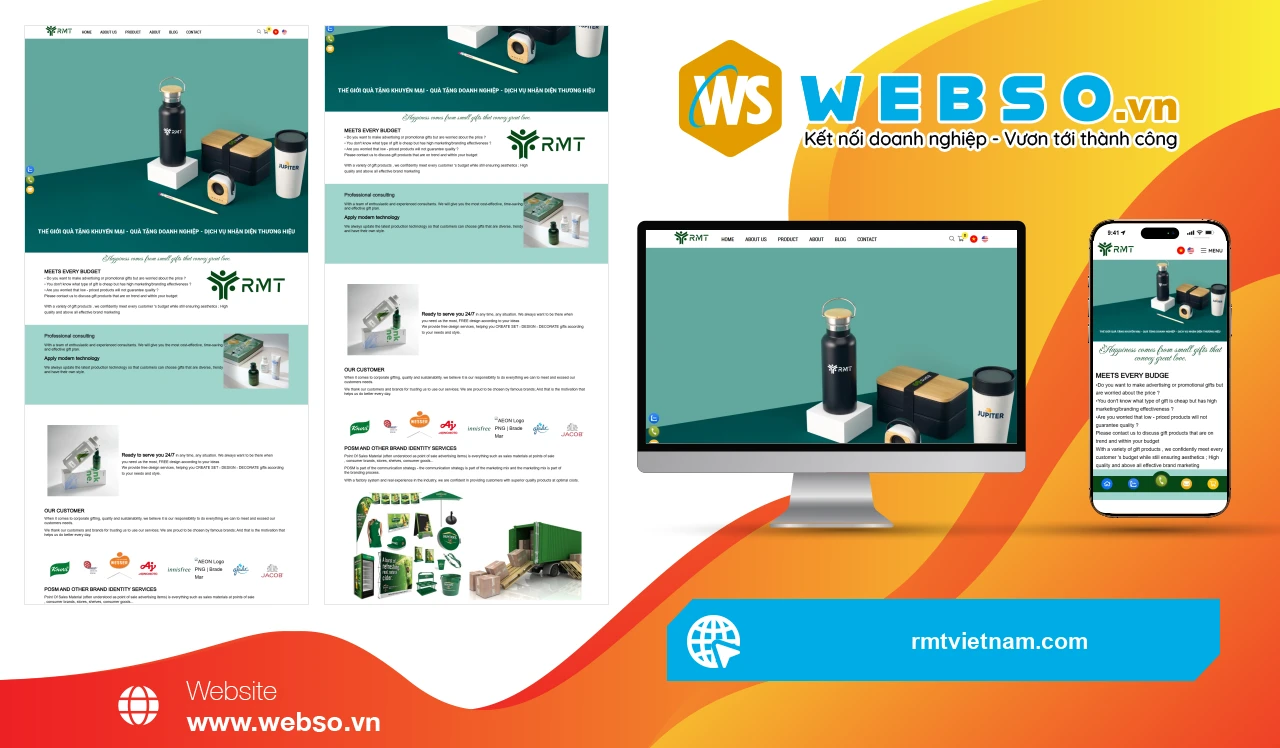 Thiết Kế Website Quà Tặng Doanh Nghiệp R.M.T: Giải Pháp Quảng Cáo Hiệu Quả