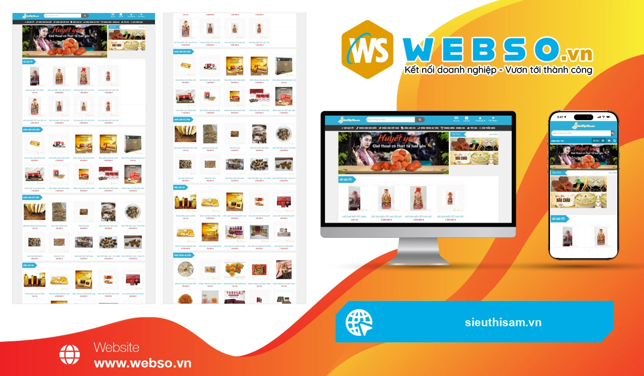 Thiết Kế Website Thương Mại Điện Tử Siêu Thị Sâm: Nơi Khám Phá Sản Phẩm Sức Khỏe Cao Cấp