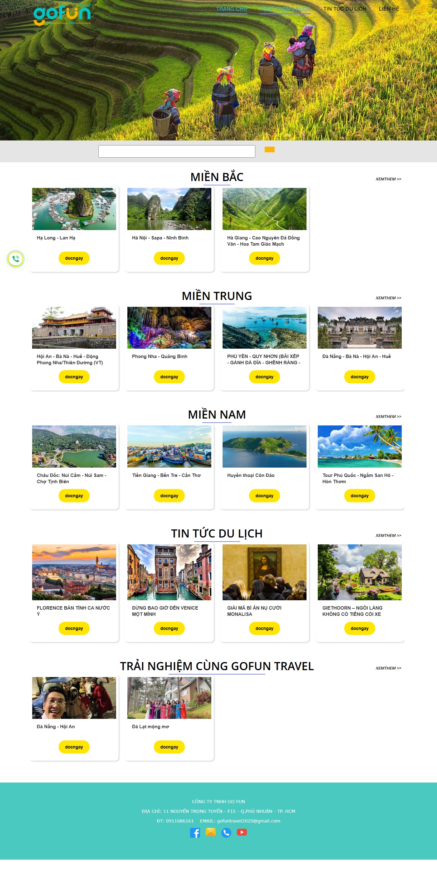 Giao diện desktop Thiết Kế Website Du Lịch Go Fun: Trải Nghiệm Du Lịch Đầy Hấp Dẫn