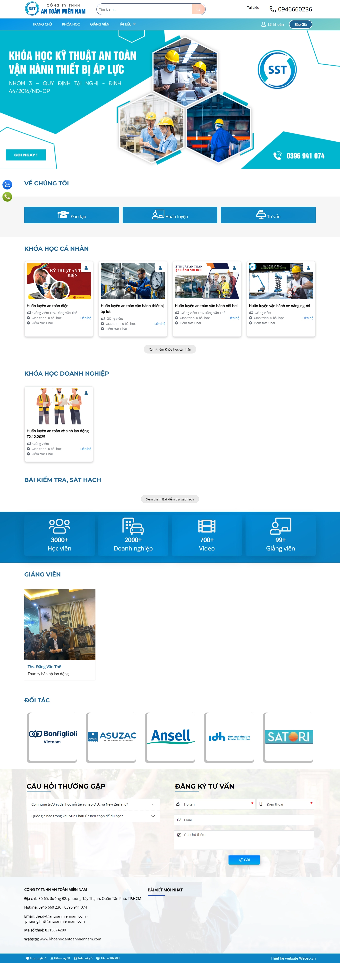 Giao diện desktop Thiết Kế Website Đào Tạo An Toàn Miền Nam: Giải Pháp Đào Tạo An Toàn Hiệu Quả