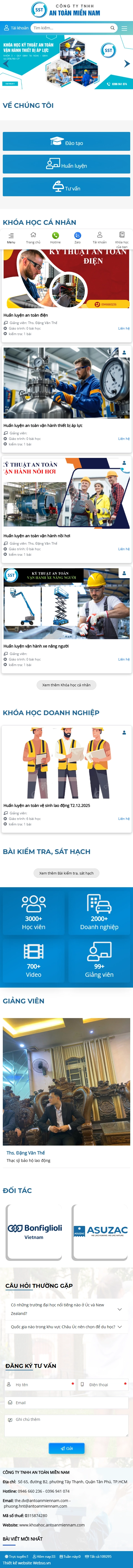 Giao diện mobile Thiết Kế Website Đào Tạo An Toàn Miền Nam: Giải Pháp Đào Tạo An Toàn Hiệu Quả