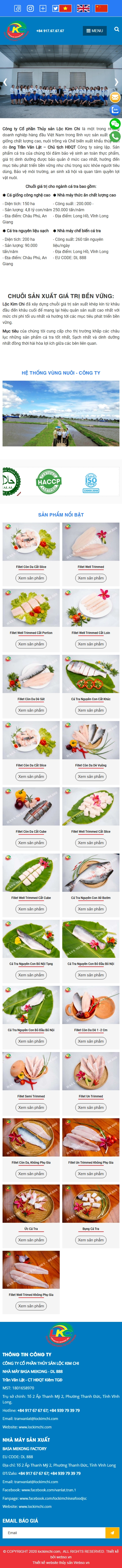 Giao diện mobile Thiết Kế Website Thủy Sản Lộc Kim Chi: Giải Pháp Xuất Khẩu Thủy Sản Chất Lượng Cao