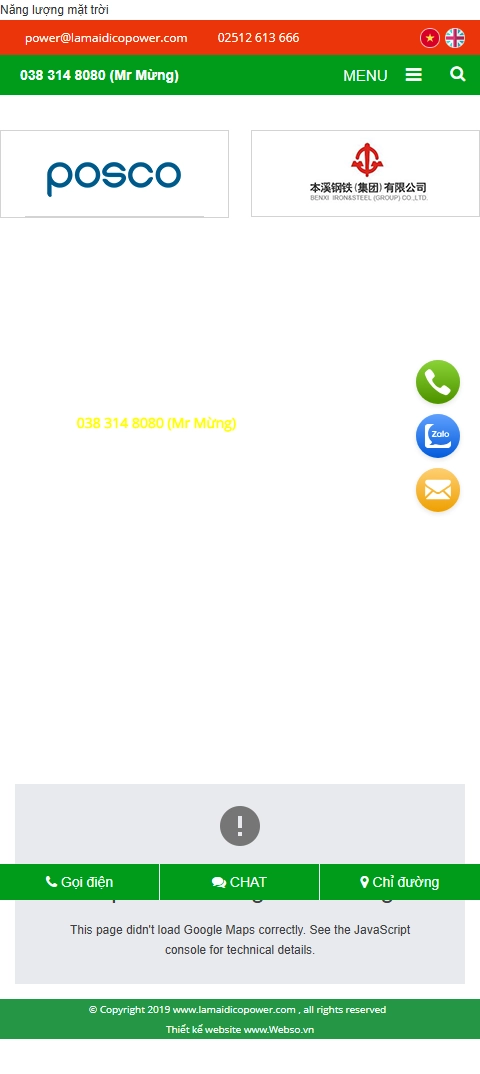 Giao diện mobile Thiết Kế Website Năng Lượng Mặt Trời Công Ty TNHH Năng Lượng Lama IDICO: Giải Pháp Năng Lượng Sạch Tương Lai.
