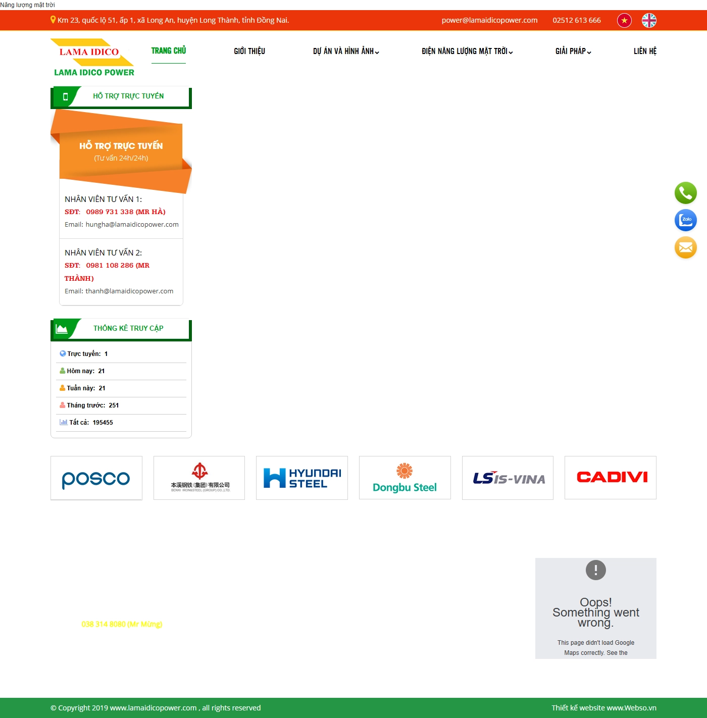 Giao diện desktop Thiết Kế Website Năng Lượng Mặt Trời Công Ty TNHH Năng Lượng Lama IDICO: Giải Pháp Năng Lượng Sạch Tương Lai.
