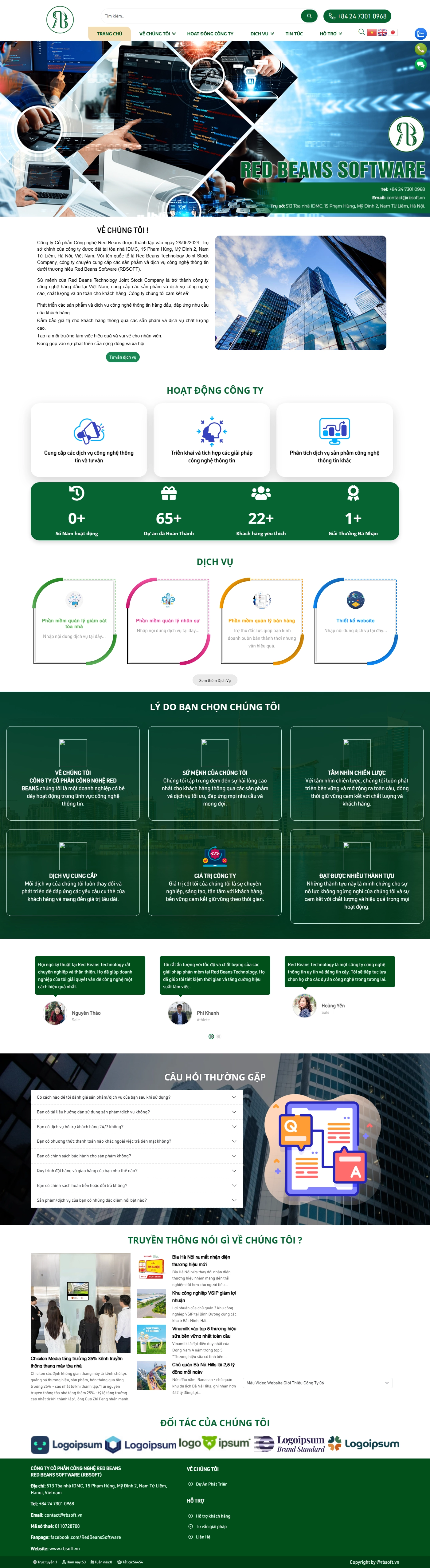 Giao diện desktop Thiết Kế Website Công Nghệ Thông Tin RBSOFT: Nâng Tầm Công Nghệ Việt Nam
