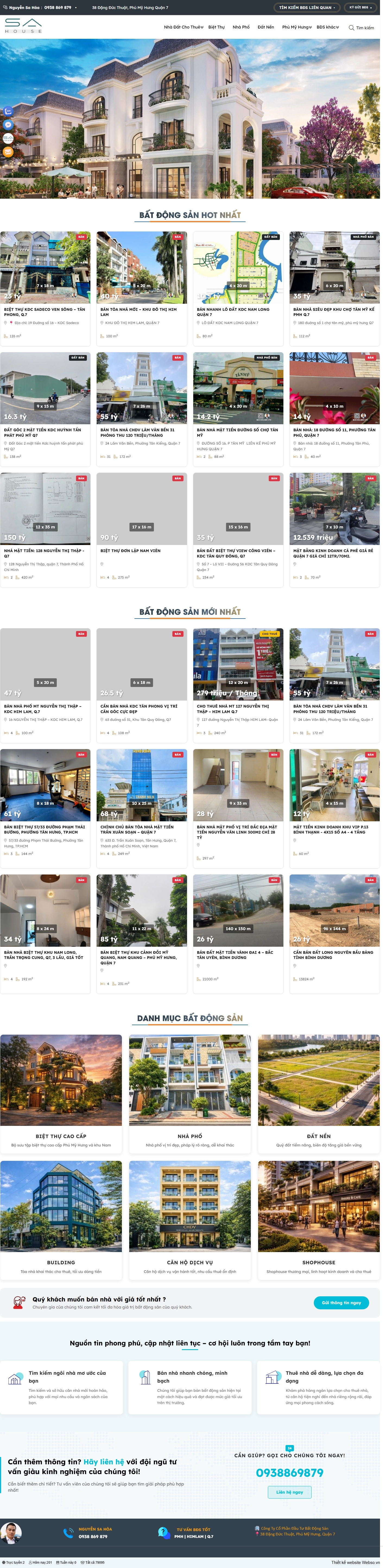 Giao diện desktop Thiết Kế Website Bất Động Sản SAHOUSE: Giải Pháp Tìm Kiếm Nhà Ở Thông Minh