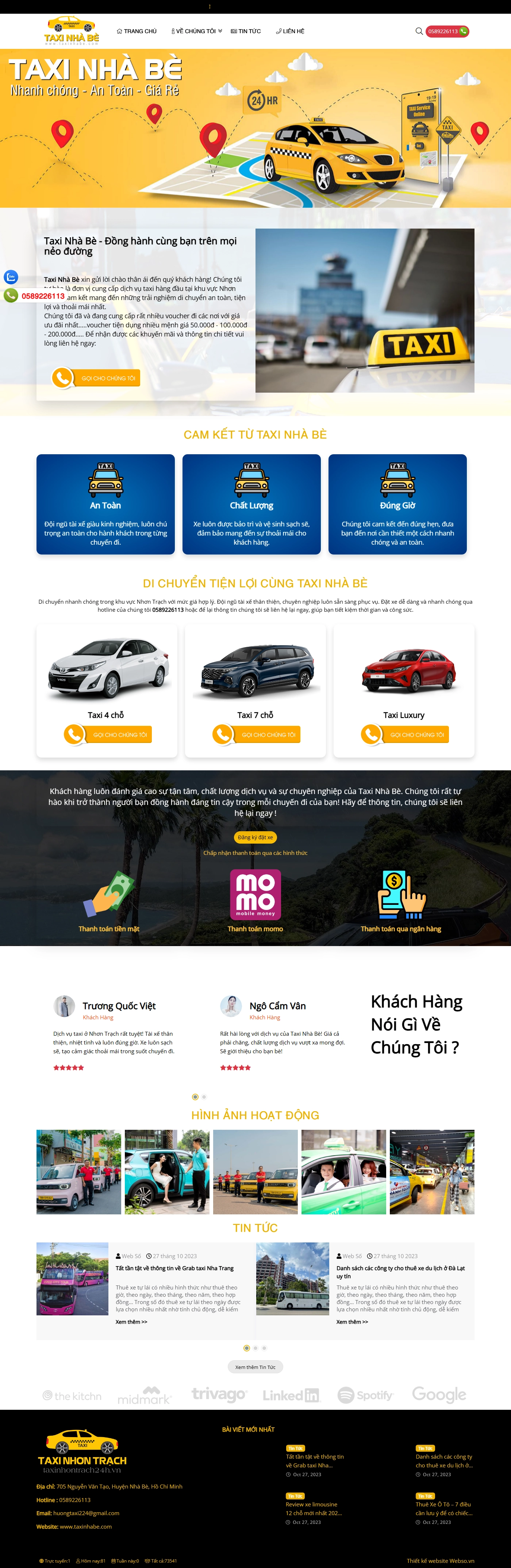 Giao diện desktop Thiết Kế Website Dịch Vụ Taxi Nhà Bè: Nền Tảng Đặt Xe Hiện Đại Và Tiện Lợi.